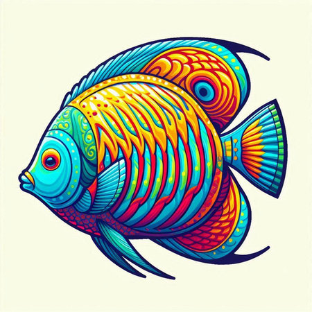 Colorful tropical fish on a white background. Vector illustration. EPS 10のイラスト素材