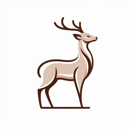 Deer icon isolated on white background. Vector illustration for your designのイラスト素材