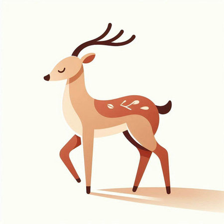 deer on a white background, vector illustration, eps 10のイラスト素材