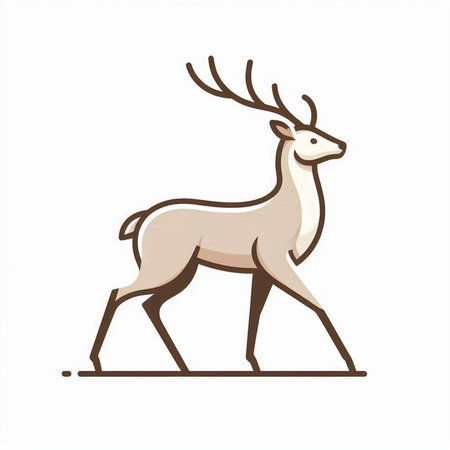Deer icon isolated on white background. Vector illustration. Eps 10.のイラスト素材