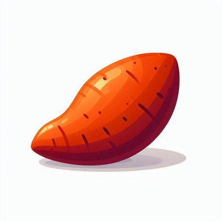 Sweet potato isolated on a white background. Vector illustration in cartoon style.のイラスト素材