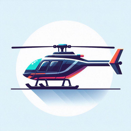 Illustration of a helicopter on a white background. Vector illustration.のイラスト素材