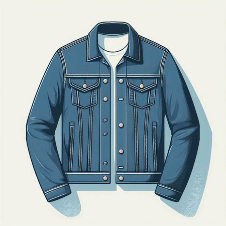 Men's winter jacket. Illustration in vintage style. Vector.のイラスト素材
