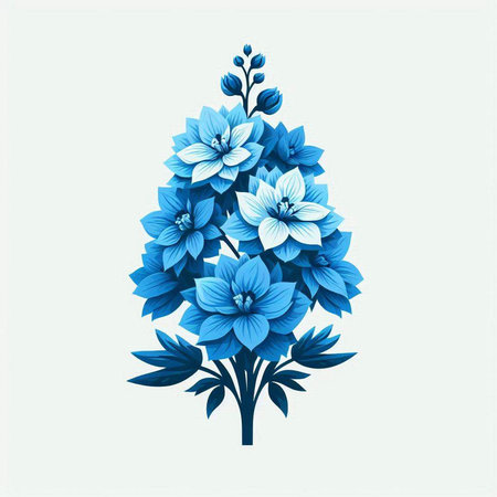 Blue flower in the shape of a Christmas tree. Vector illustration.のイラスト素材