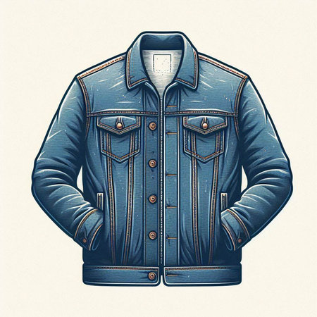 Denim jacket. Denim jacket isolated on the white background.のイラスト素材