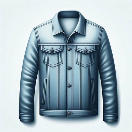 Men's leather jacket on a white background. 3d illustration.のイラスト素材