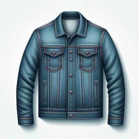 Denim jacket isolated on white background. Vector illustration. Eps 10.のイラスト素材