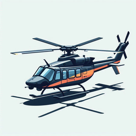 Helicopter. Vector illustration. Isolated on white background.のイラスト素材