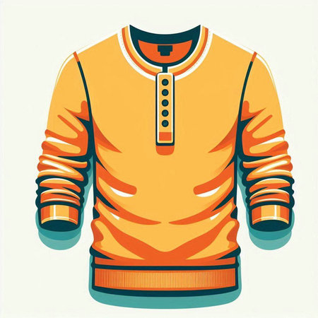 Orange sweater isolated on a white background. Vector illustration in retro style.のイラスト素材