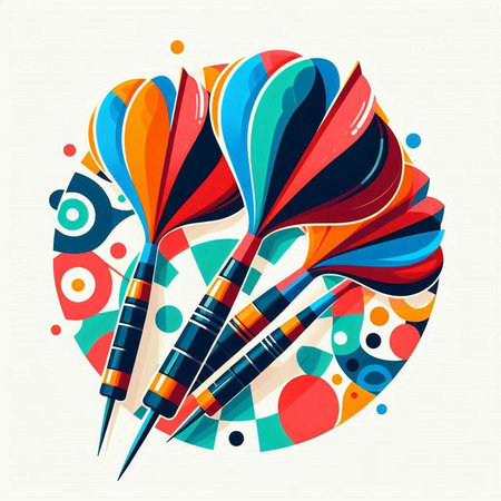 Colorful darts on colorful background. Vector illustration. Eps 10.のイラスト素材