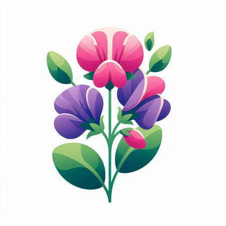 Flower icon isolated on white background. Colorful vector illustration.のイラスト素材