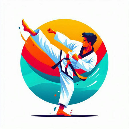 Martial arts, karate, taekwondo, vector illustrationのイラスト素材