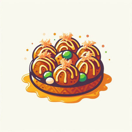 Baklava or baklava, indian sweets, vector illustration.のイラスト素材