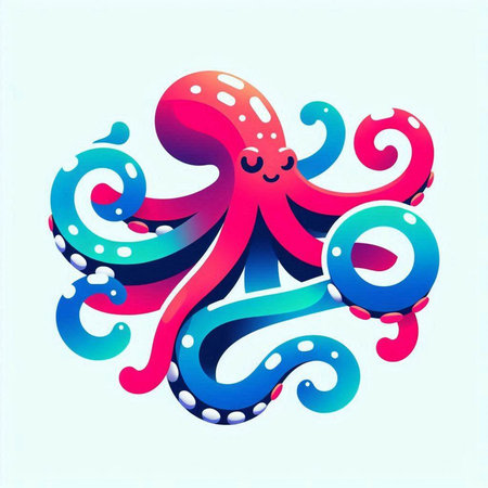 Octopus on a white background. Vector illustration. Eps 10.のイラスト素材