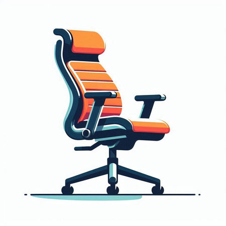 Office chair isolated on white background. Vector illustration in cartoon style.のイラスト素材