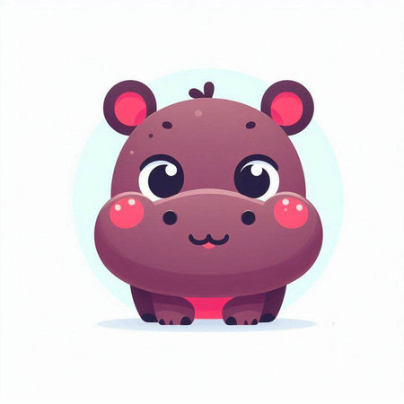 Cute hippopotamus character. Vector illustration in cartoon style.のイラスト素材