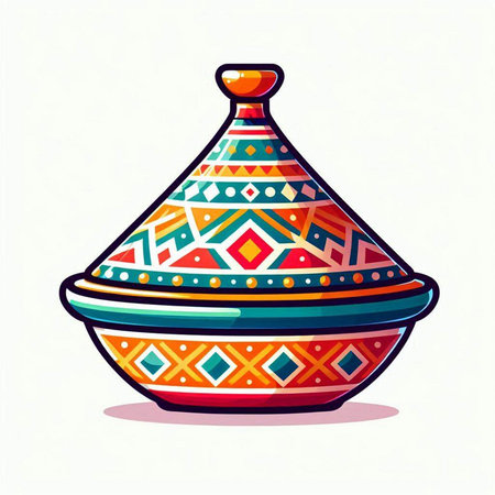 Vector illustration of traditional indian vase isolated on white background.のイラスト素材