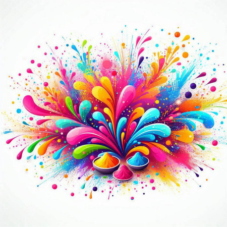 abstract colorful watercolor splash on white background, vector illustration.のイラスト素材