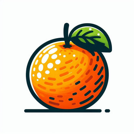 Orange fruit icon. Isolated on white background. Vector illustration.のイラスト素材