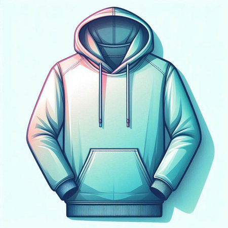 Vector illustration of a hooded sweatshirt on a white background.のイラスト素材