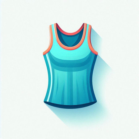 Vector illustration of a blue sleeveless top on a white backgroundのイラスト素材