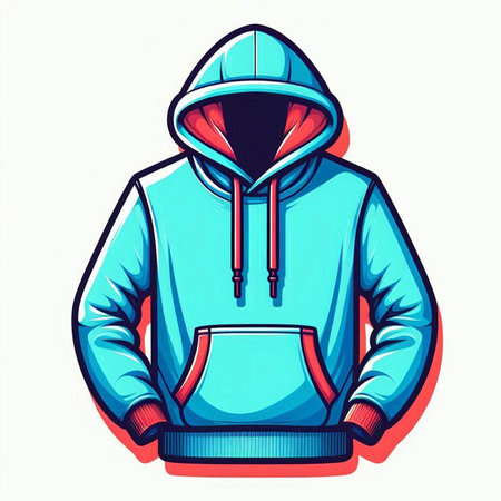 Hoodie. Vector illustration of a hoodie with a hood.のイラスト素材