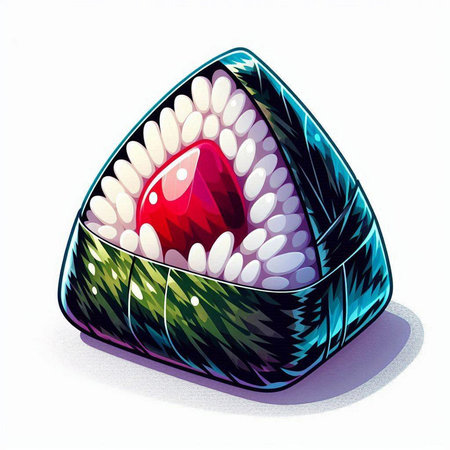 Sushi in a sushi roll on a white background. Vector illustration.のイラスト素材