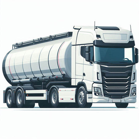 Truck for transportation of oil and gas. Vector illustration isolated on white background.のイラスト素材