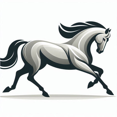 Vector image of a horse on a white background. Vector illustration.のイラスト素材