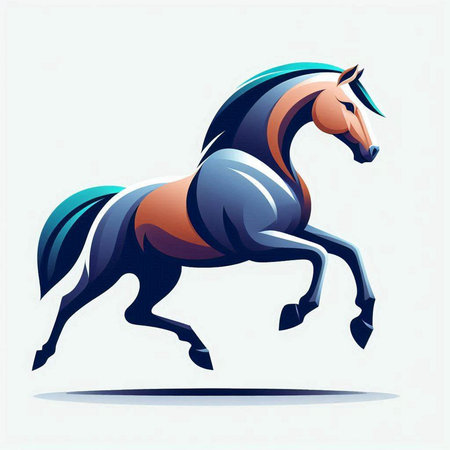 Horse running on a white background. Vector illustration for your designのイラスト素材