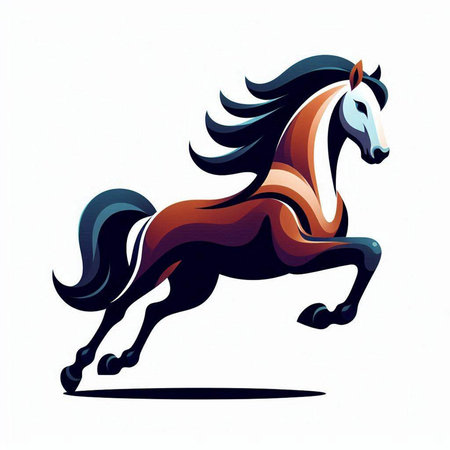 Running horse on a white background. Vector illustration. Eps 10.のイラスト素材