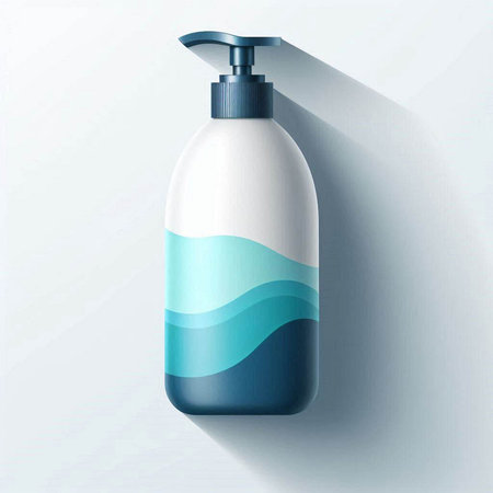 Vector 3d Realistic Plastic Bottle of Shampoo or Foam Or Liquid Soap.のイラスト素材