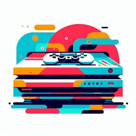 Retro turntable with vinyl record player. Vector illustration.のイラスト素材