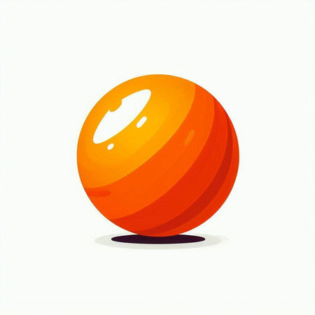 Vector illustration of orange fitness ball. Isolated on white background.のイラスト素材