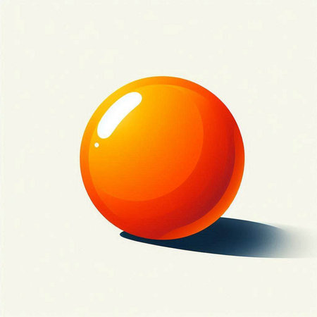 abstract orange sphere with shadow on a white background, vector illustrationのイラスト素材