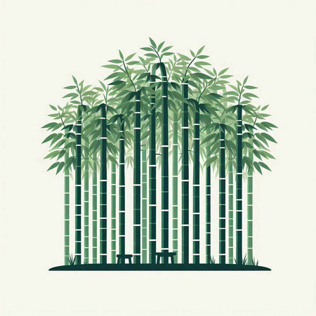 bamboo forest design, vector illustration eps10 graphic flat styleのイラスト素材