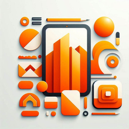 Smartphone with abstract design. Vector illustration. Eps 10 file.のイラスト素材