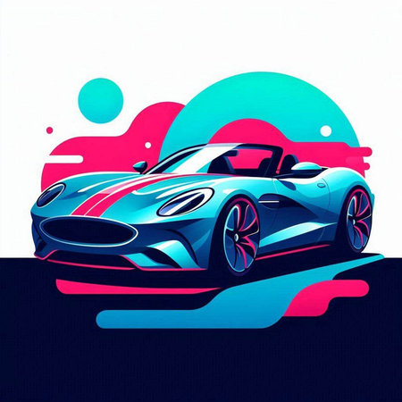Abstract sport car on colorful background. Vector illustration. Eps 10.のイラスト素材
