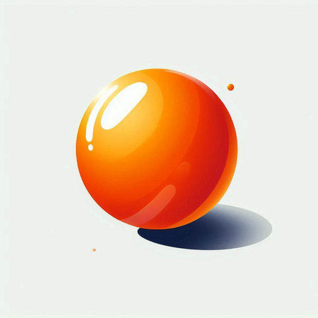abstract 3d illustration of an orange sphere on a white backgroundのイラスト素材