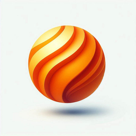 abstract orange sphere on a white background. 3d vector illustrationのイラスト素材