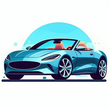 Sport car on the background of the blue sky. Vector illustration.のイラスト素材
