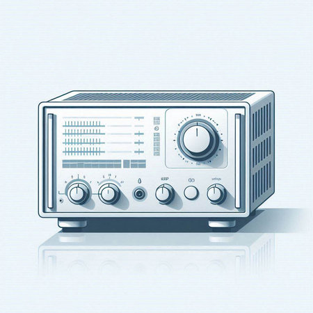 Retro radio on white background. Vector illustration. Eps 10.のイラスト素材