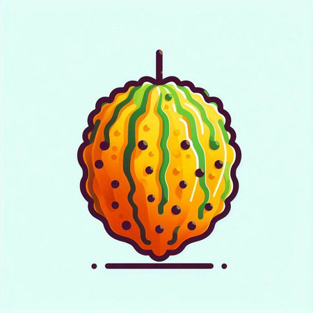 Gourd fruit icon. Vector illustration of a melon.のイラスト素材