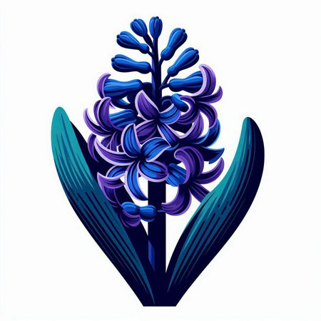 Blue hyacinth flower isolated on white background. Vector illustration.のイラスト素材