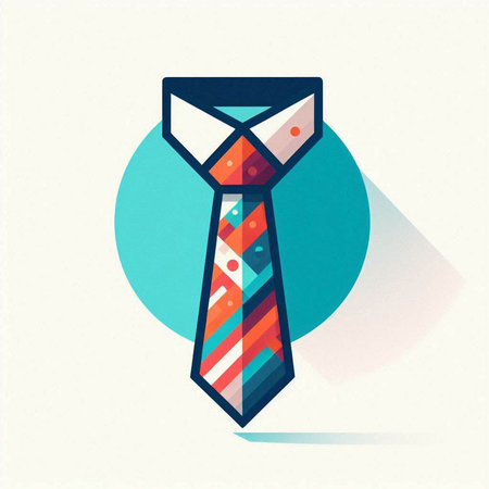 Necktie icon, vector illustration. Flat design style with long shadowのイラスト素材
