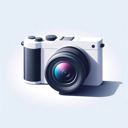 Digital camera on a white background. Vector illustration. Eps 10.のイラスト素材