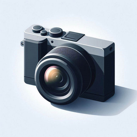 Digital camera on a white background. Vector illustration. Eps 10.のイラスト素材