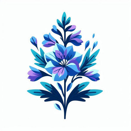 Blue flower on a white background. Vector illustration for your design.のイラスト素材