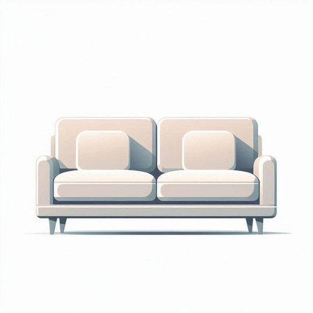 Sofa on white background. Isolated. 3d renderingのイラスト素材
