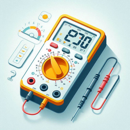 Digital multimeter on a white background. 3d render illustration.のイラスト素材